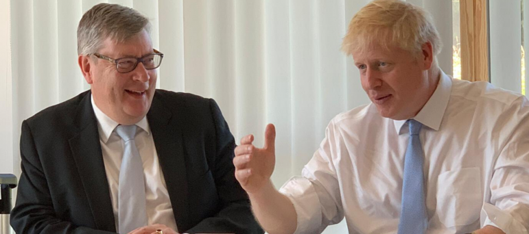 Roger Hirst and Boris Johnson